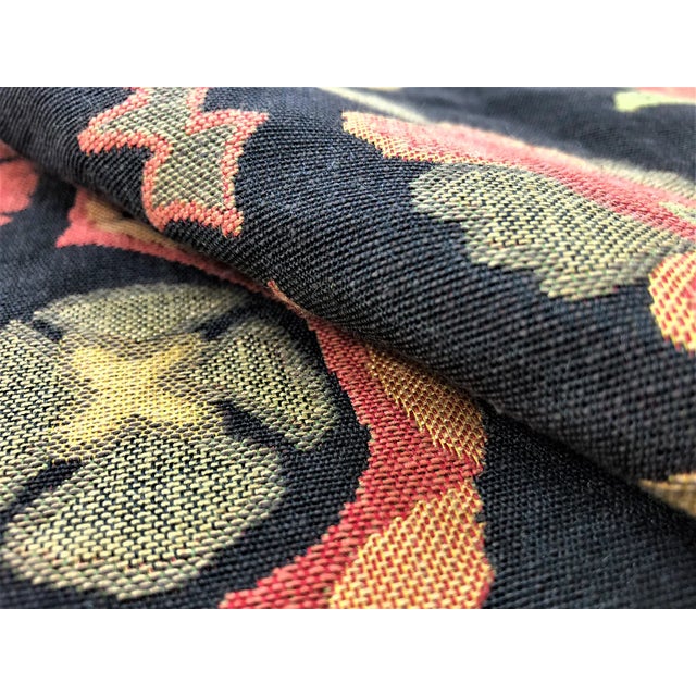 56" wide designer water and stain resistant indoor outdoor floral upholstery drapery fabric in espresso brown, coral,...