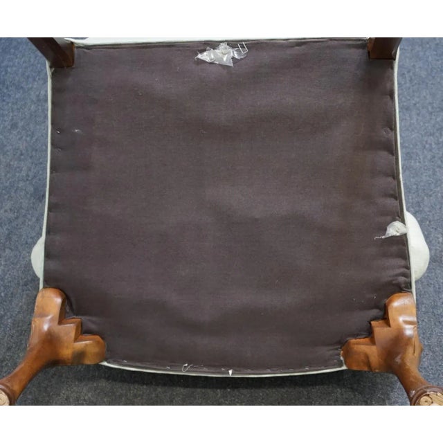 Baker Furniture Traditional Style Sea Foam Green Upholstered Accent Wingback Arm Chair For Sale - Image 9 of 10