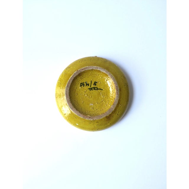 Mustard Italian Yellow Pottery Ashtray or Catchall Bitossi Netter For Sale - Image 8 of 8