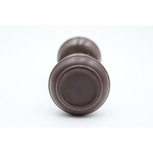 Passage door knob set made of dark finish steel door knobs and newly made brass rosettes. The original mounting screws are...