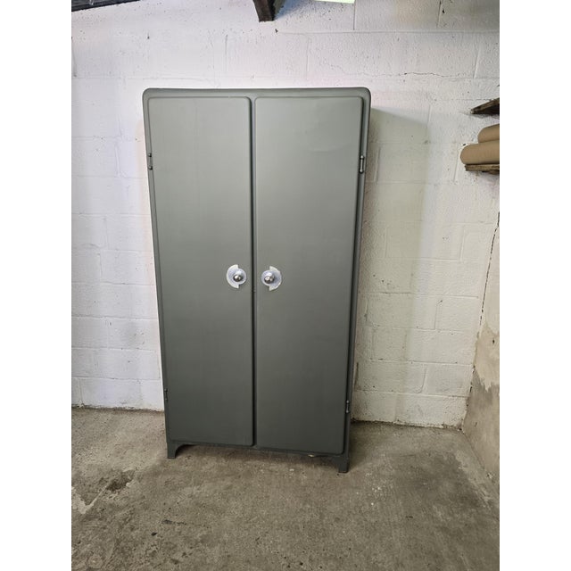 Vintage Metal Kitchen Cabinet with Rounded Edges, 1950s For Sale - Image 13 of 14