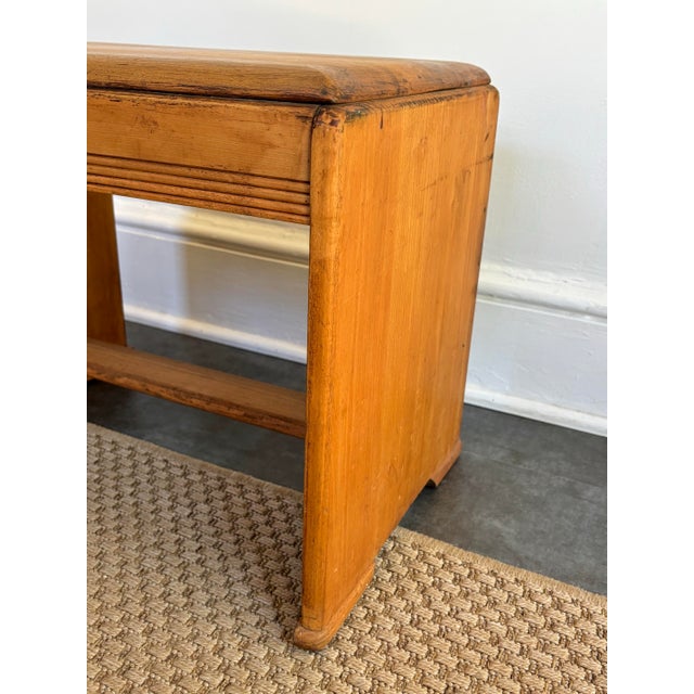 Early 20th Century Antique Rustic Wooden Bench For Sale - Image 5 of 8