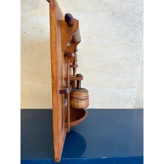 Mid 20th Century Mid 20th Century Kitchen Cutting Board With Hanging Tools in a Utilitarian Arts & Crafts Wall Piece For Sale - Image 5 of 9