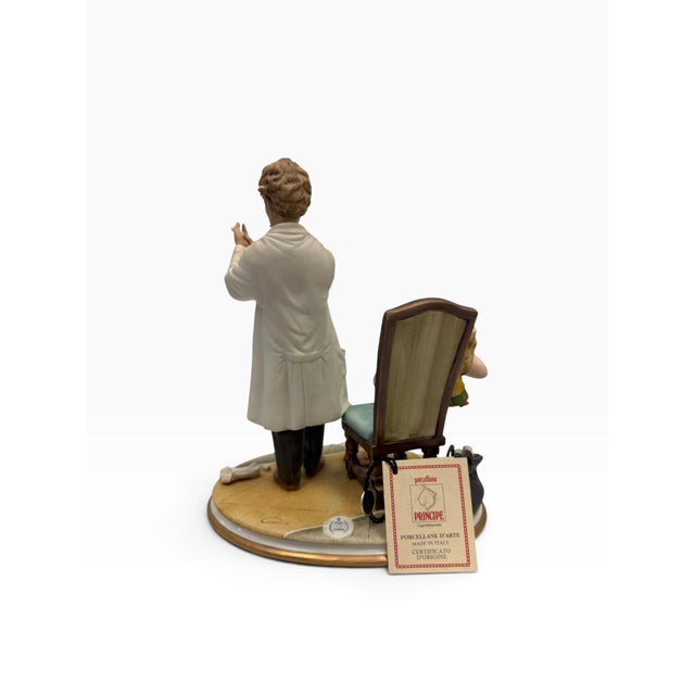 Vintage Mid-Century Italian Capodimonte Porcelain Sculpture "La Puntura" by Luciano Cazzola for Porcellane Principe For Sale In West Palm - Image 6 of 9