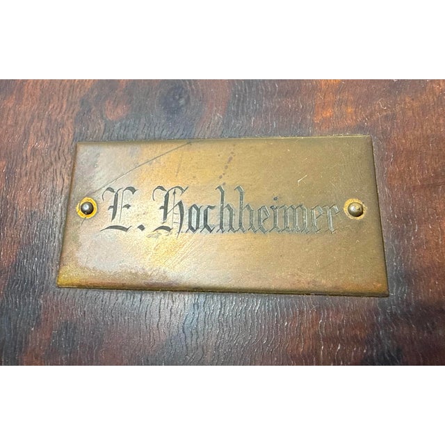 American Signed Antique 19th Century Gaming Poker Wood Brass Box Travel Set Clay Chips For Sale - Image 3 of 11