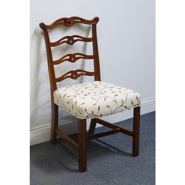 Duncan Phyfe Vintage Antique Solid Mahogany Traditional Duncan Phyfe Style Ladderback Dining Side Chair For Sale - Image 4 of 9
