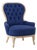 Antique English Tufted Chair in Ralph Lauren Fabric For Sale