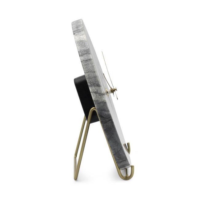 Kenneth Ludwig Chicago Piero Black Marble Clock For Sale - Image 4 of 11