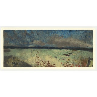 Braque Lithograph Paysage Aux Coquelicots 1953 Varengeville For Sale