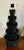 Antique 19th century French tole graduated six-tiered centerpiece for arranging flowers. Old black painted chippy surface....