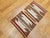 Vintage Native American Navajo Area Rug, Handwoven Wool, Geometric Band Pattern, Ivory, Rust, Purple, Yellow, 2x3 For Sale In Chicago - Image 6 of 14
