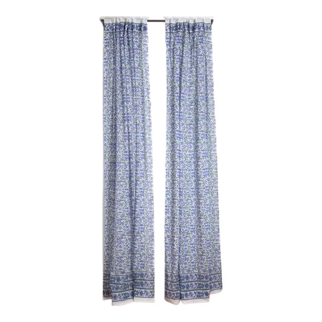 Aria 45" X 96" Lavender & Blue Curtain For Sale