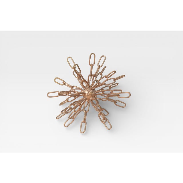 Mid-Century Modern Mid 20th Century Atomic Starburst Gold Metal Chain Sculpture For Sale - Image 3 of 11