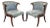 Vintage French Hollywood Regency Mahogany Saber Leg Parlor Lounge Chair - A Pair For Sale