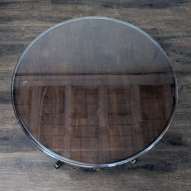 Pier 1 Imports Wood Pedestal End Table For Sale - Image 4 of 7