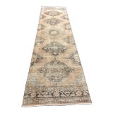 1970s Vintage Turkish Handmade Runner Rug - 2′9″ × 12′1″ For Sale