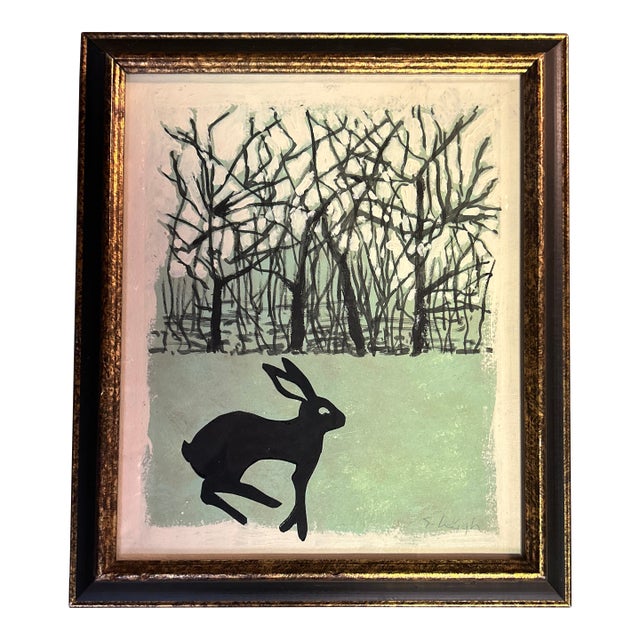 Contemporary Original Painting by Stephen Heigh “Rabbit in Meadow” For Sale