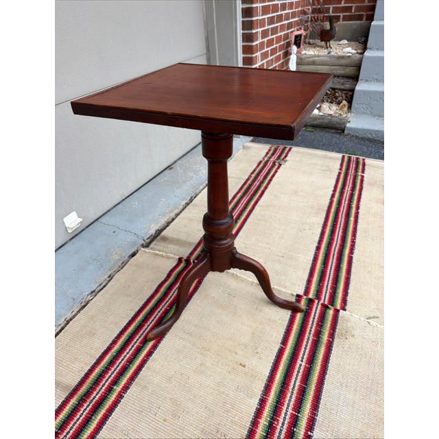 A Very Fine Chester County, Pa Cherry Federal Snake Leg Candle Stand, Circa 1790-1810 For Sale - Image 18 of 18