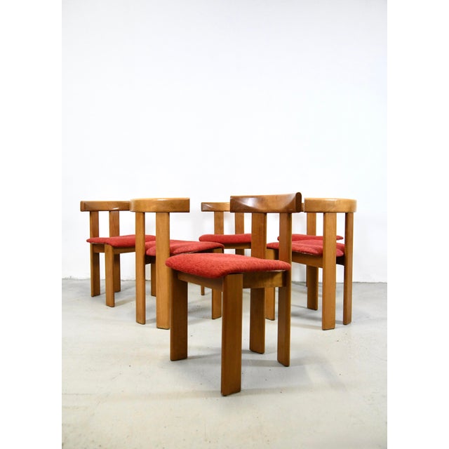 Wood Vintage Dining Chairs by Luigi Vaghi, 1960s, Set of 6 For Sale - Image 7 of 9
