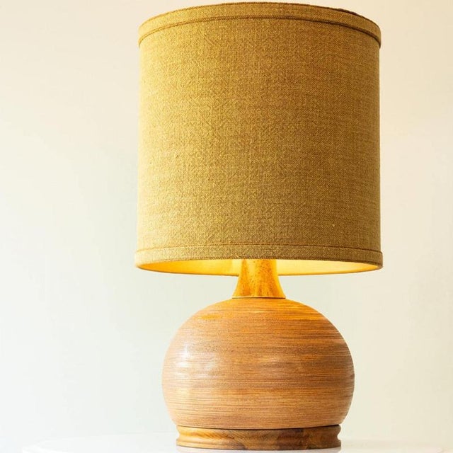 Brown Brown Ceramic and Walnut Table Lamp by R. Houben, 1970 For Sale - Image 8 of 10
