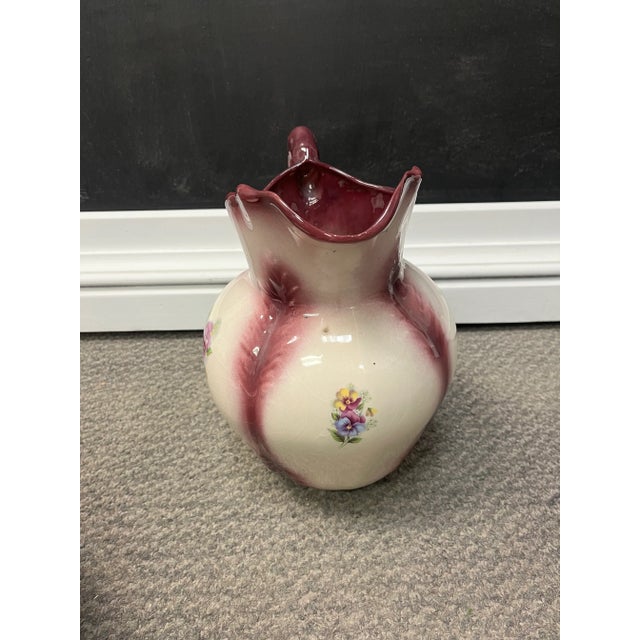 French Provincial 1920s Floral Style Dry Sink - Basin & Pitcher For Sale - Image 3 of 9