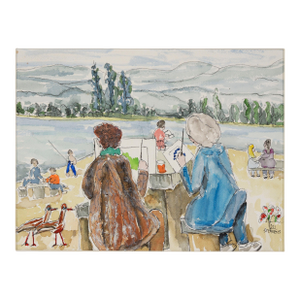 A Day at the Lake - Original Watercolor on Paper by Ken L. Stephens