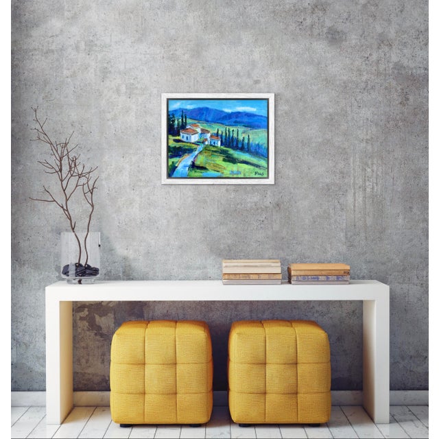 Green Summer Shadows in the Hills - Acrylic Landscape Painting For Sale - Image 8 of 13