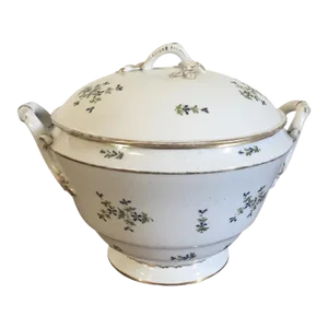 Antique 18th Century French Empire Porcelain Sprig Cornflower Soup Tureen