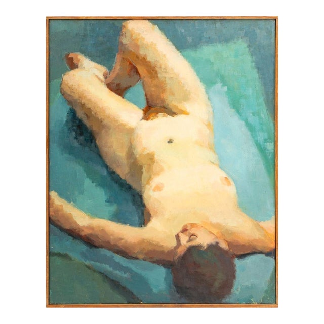 Edwin Brent Reclining Female Nude Oil on Canvas For Sale