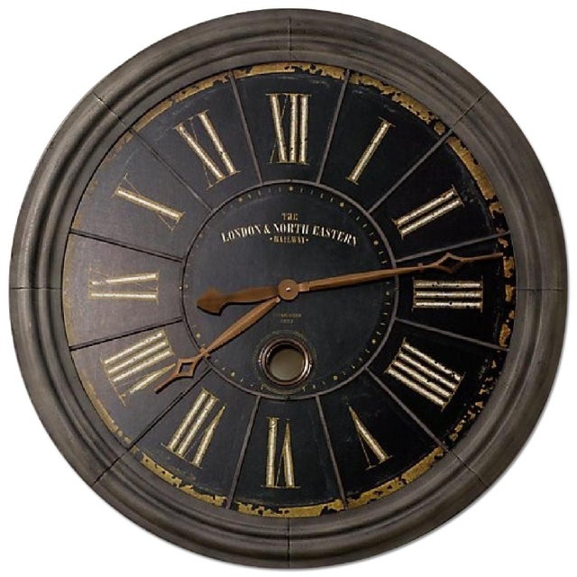 Restoration Hardware Large London Rail Wall Clock Chairish