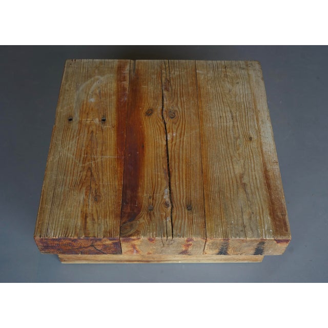 Small Brutalist Pine Coffee Table, 1970s For Sale - Image 14 of 16