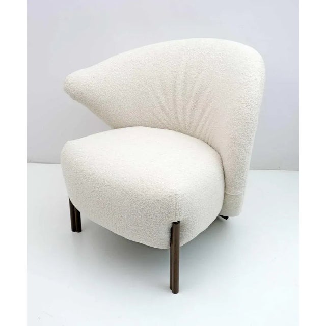 Postmodern Italian Bouclè Lounge Chair, 1980s For Sale - Image 9 of 9