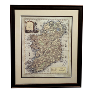 Framed 1779 Thomas Kitchin Map of Ireland Reproduction by O’Brien Printing, Dublin