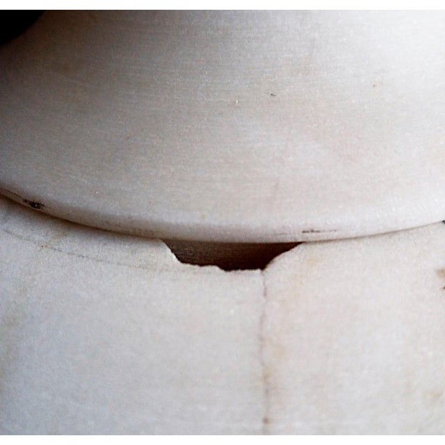 Hand-Carved White Marble Vase, 28 Inches Tall, Late 20th Century For Sale - Image 10 of 16