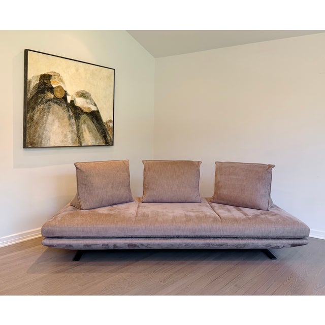 Contemporary Ligne Roset Large Prado Sofa in Dusty Mauve Brown With Movable Back Cushions For Sale - Image 3 of 12