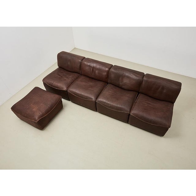 DS-15 Modular Leather Sofa from de Sede, 1970s, Set of 5 For Sale - Image 6 of 10