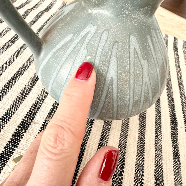 Mid-Century Modern Vintage Mid-Century Modern Dümler & Breiden German Pottery Squat Ceramic Pitcher Vase For Sale - Image 3 of 8