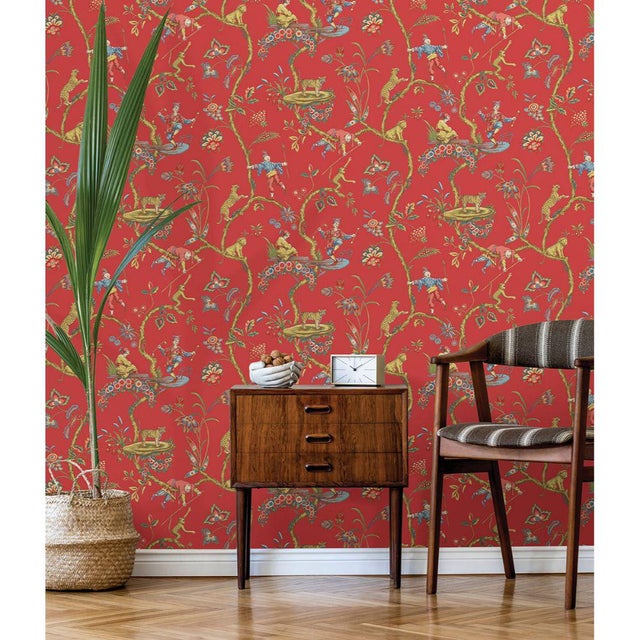 Scalamandre Chinoiserie Exotique Red Wallpaper Chairish