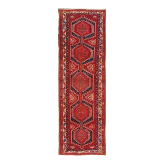 Vintage Red Hand Woven Runner 3'8 X 11'4 For Sale
