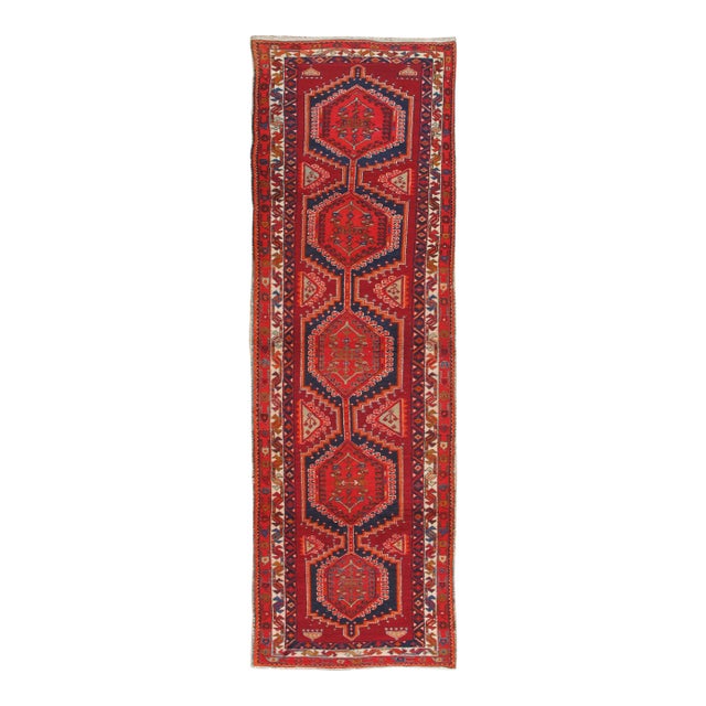Vintage Red Hand Woven Runner 3'8 X 11'4 For Sale