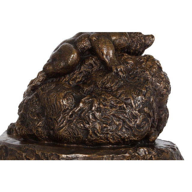 French Antique Bronze Sculpture “Family of Bears” by Delabrierre For Sale - Image 9 of 18