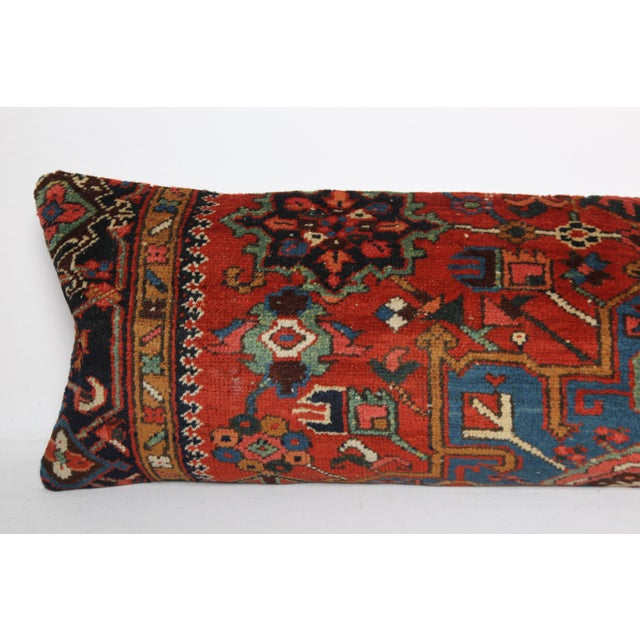 Early 20th Century Persian Tribal Rug Pillow Cover – Handmade Ethnic Wool on Cotton Cushion Cover -14'' X 47'' For Sale - Image 5 of 10