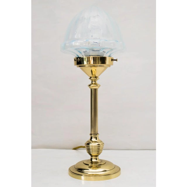 Art Deco Table Lamp with Opaline Glass Shade, 1920s For Sale - Image 4 of 4