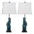 Style of Foo Dog 28" Table Lamp in Blue - a Pair For Sale