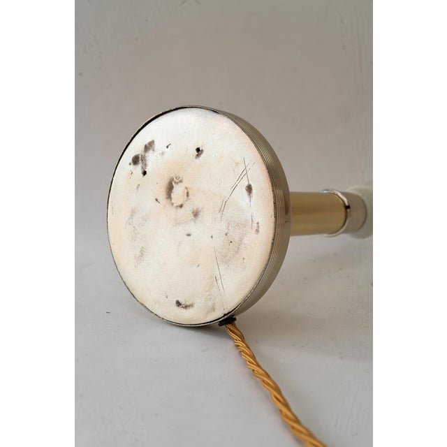 Art Deco Alpaca/Brass Table Lamp with Fabric Shade Vienna, Austria, 1920s For Sale - Image 13 of 18