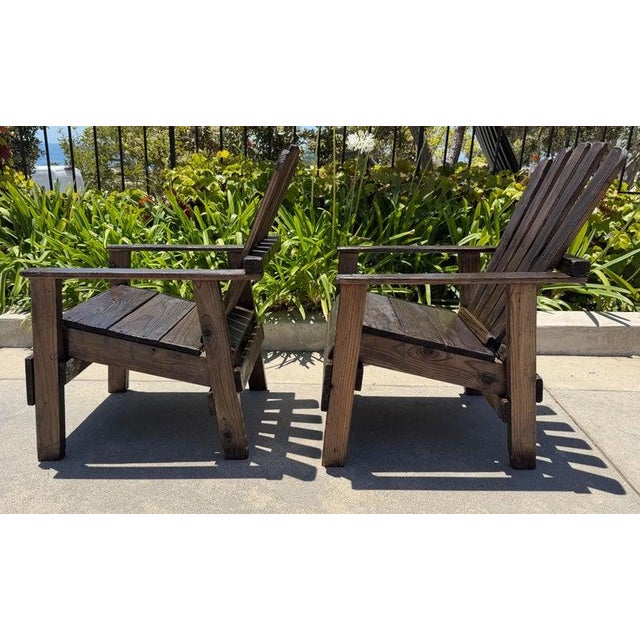 1940s Adirondack Chairs & Table -Three Piece Set For Sale - Image 4 of 7