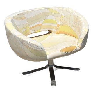 Patrick Norguet “Rive Droite” Swivel Lounge Chair for Cappellini in Emilio Pucci Upholstery – Project Piece For Sale