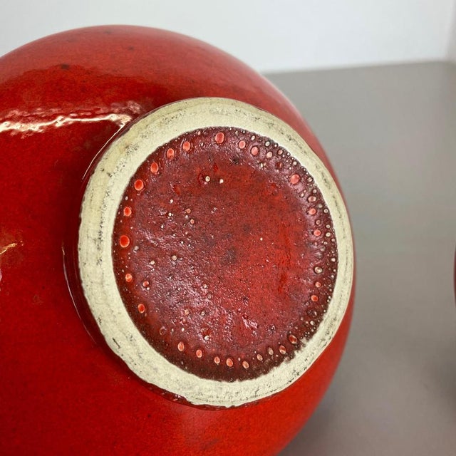 Red-Glaze Fat Lava UFO Vases from Jopeko, Germany, 1970s, Set of 2 For Sale - Image 17 of 18