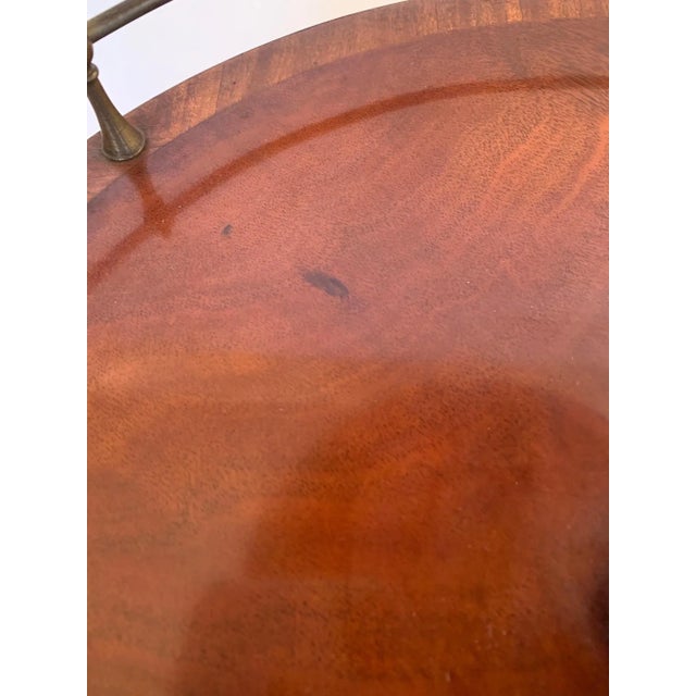 Antique 2 Tier Mahogany and Tooled Leather Side Table For Sale - Image 10 of 13