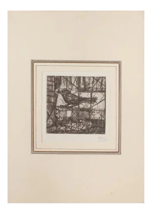Miguel Angel Ibarz, The Bird, Etching, Mid-20th Century